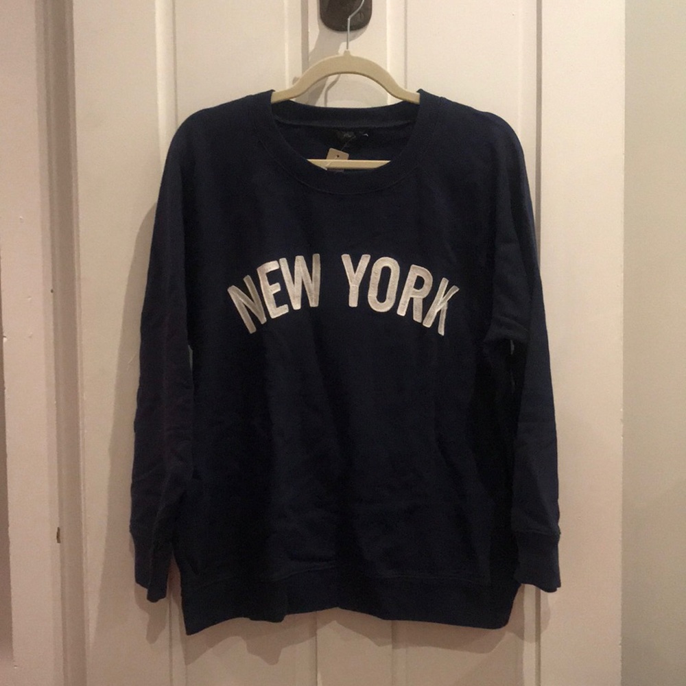 JCrew navy blue New York sweatshirt NWT SzXL